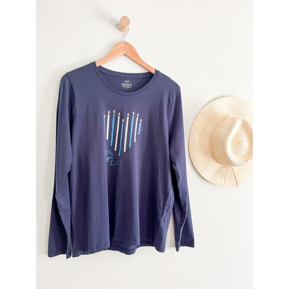 J Crew Factory | NWT Women's Collector Tee Let's Get Lit | Sz L - Picture 1 of 8